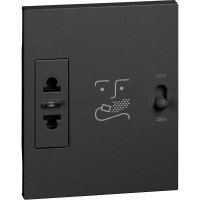 KG4177 Bticino LIVING NOW. Розетка для электробритв 230В-127/230В 20ВА 3 модуля.Цвет Черный., KG4177