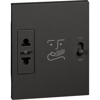 KG4177 Bticino LIVING NOW. Розетка для электробритв 230В-127/230В 20ВА 3 модуля.Цвет Черный., KG4177
