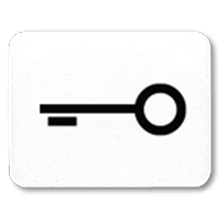 Окошко с символом для "KO-клавиш"; символ "ключ" , белое, 33TWW Окошко с символом для "KO-клавиш"; символ "ключ" , белое, 33TWW