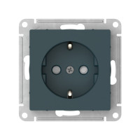 ATN000845S - ATLASDESIGN РОЗЕТКА с заземлением со шторками, 16А, механизм, быстрозажим. клем., ИЗУМРУД, Systeme Electric