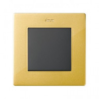 Выключатель 1-клавишный, Simon 24 Harmonie, цвет золото/графит