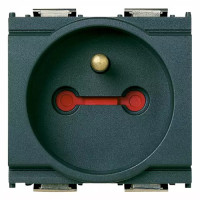 Vimar Розетка 2П+T французский стандарт с блокировкой, серая, 16213