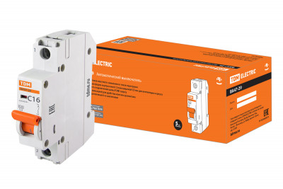 Авт. выкл.ВА47-29 1Р 16А 4,5кА х-ка С TDM Electric, SQ0206-0074