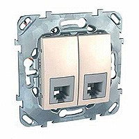 MGU5.9191.25ZD - Unica розетка тлф 2xrj12 2х6 конт. , бежевый