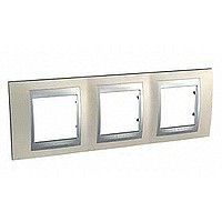 MGU66.006.095 - UNICA TOP РАМКА 3-постовая, горизонтальная, АЛЮМИНИЙ/ОПАЛ