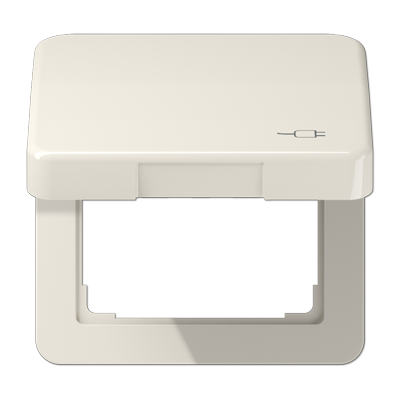 Рамка с подпружиненной крышкой для механизмов 50*50, с символом "Вилка", CD590KLSOC