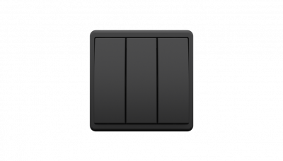 Выключатель 3-клавишный, Efapel Apolo 5000, цвет  черный матовый
