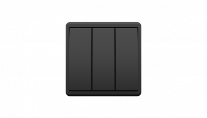 Выключатель 3-клавишный, Efapel Apolo 5000, цвет  черный матовый 