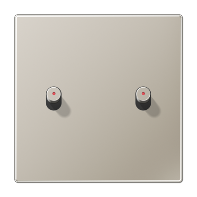 Центральная плата, 1 пост, 2 тумблера, цилиндр с окошком; металлическое исполнение; нержавеющая сталь; серия LS, ES12-5KOR1