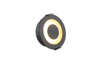 Denkirs DK2500-BK Встраиваемый светильник, IP 20, 5 Вт, LED 3000, черный/белый, алюминий/акрил
