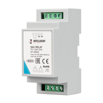 INTELLIGENT ARLIGHT Релейный модуль DALI-701-SW-DIN (BUS, 16A) (IARL, DIN-рейка), 026464