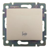 Legrand Выключатель кнопочный одноклавишный с символом звонка - Legrand Valena - 10А 250В схема 1P безвинтовые зажимы - слоновая кость, 774116