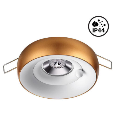 Novotech 370800 SPOT NT21 249 белый/матовое золото Светильник встраиваемый влагозащищенный IP44 GU10 50W 220V WATER