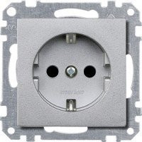 SM Розетка со шторками 2К+З 16А 250В~, алюм. (max 240)