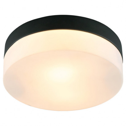 Arte Lamp AQUA-TABLET, Светильник потолочный, цвет арматуры - черный, цвет плафона/декора - БЕЛЫЙ, 2х60W E27, A6047PL-2BK