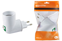 Переходник вилка-Е27 с выключателем, белый, TDM Electric, SQ0335-1007