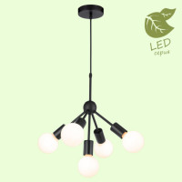 LUSSOLE KENNER Люстра подвесная, цвет основания - черный, 5x10W E27, GRLSP-8271