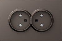 Donel S08 мокко накладка для розетки 2-й без заземления, со шторками 16A 250 В~,серия DB, DS22653