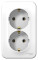 BLANCA О/У РОЗЕТКА двойная с заземлением без шторок, 16А, 250В, БЕЛЫЙ
