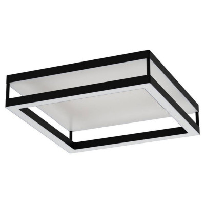 390018 Потолочный светильник MACELLARA, LED 22W, 2600lm, LED 13W, 1450lm, L450, B450, H130, сталь, черный//пластик, белый