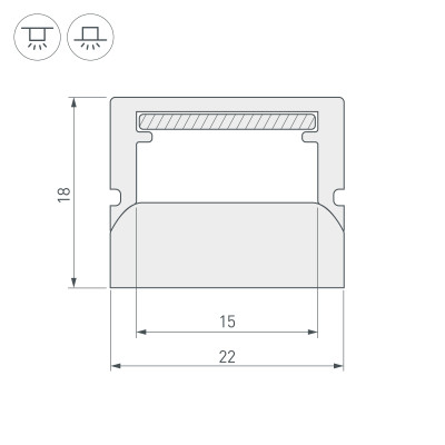 Профиль WPH-FLOOR22-2000 (Arlight, Пластик), 023290