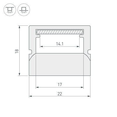 Профиль WPH-FLOOR22-2000 (Arlight, Пластик), 023290