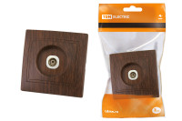 Розетка телевизионная простая (0-2400МГц, "мама") "ЭКО" (бук) "Таймыр" TDM Electric, SQ1814-0322