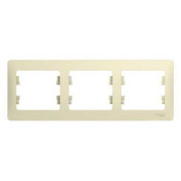 Glossa Рамка 3-ная, горизонтальная, беж. Glossa Рамка 3-ная, горизонтальная, беж.