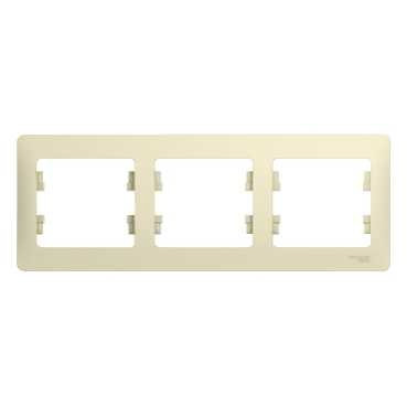 Glossa Рамка 3-ная, горизонтальная, беж.