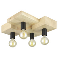 43798 Потолочный светильник HALKIN, 4Х40W, E27, L400, B430, H140, сталь, коричневый, черный