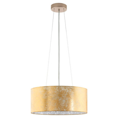 97644 Подвес VISERBELLA, 3х60W (E27), ?530, H1100, сталь, шампань / текстиль, золотой