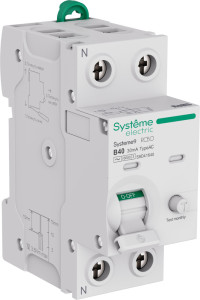 Systeme9 Авт. выкл. диф. тока (АВДТ) 1P+N B 40A 6kA 30мА Тип-AC 230В, Systeme Electric, S9D41640