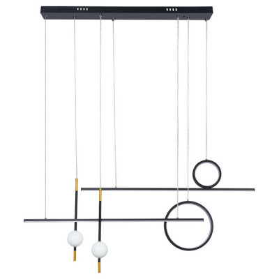 Arte Lamp POLARIS, Светильник подвесной, цвет арматуры - черный, цвет плафона/декора - белый, 1x85W LED, A2610SP-85BK