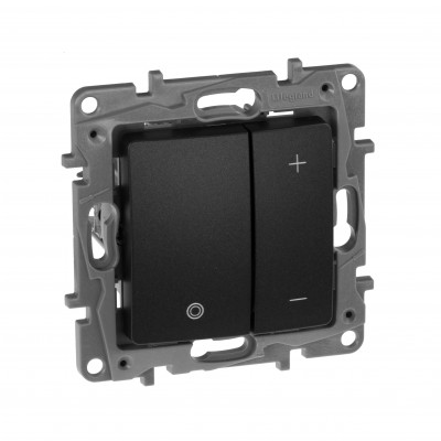 Legrand Диммер нажимной универсальный LED - Legrand Etika - 400Вт без нейтрали - антрацит, 672618