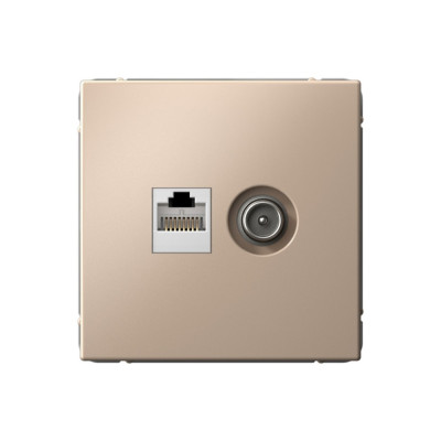 GAL001289 - ARTGALLERY РОЗЕТКА двойная ТВ + компьютерная RJ45, кат. 5Е, ПЕСОЧНЫЙ, Systeme Electric