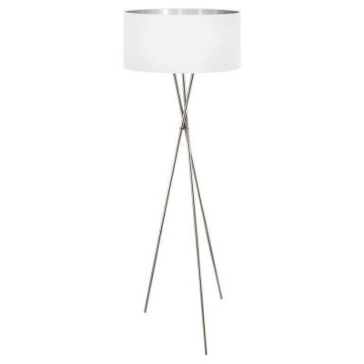 95539 Toршер FONDACHELLI c ножн. выкл., 1х60W(E27), ?510, H1515, сталь, никель матовый//текстиль, бел, 95539