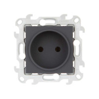 Simon Розетка 2К без защ штор, графит, 2450442-038