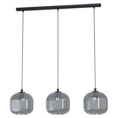 99372 Подвес MANTUNALLE 1, 3х40W (E27), L1200, ?200, H1100, сталь, черный/стекло с напыл., черный-пр