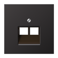 Крышка для двойных телефонных и компьютерных розеток (UAE), фиксация винтом; металл; dark; Aluminium, AL2969-2UAD