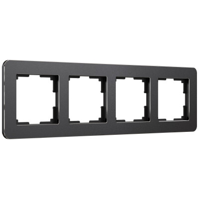 Werkel W0042608/ Рамка на 4 поста Platinum (черный алюминий), a059219