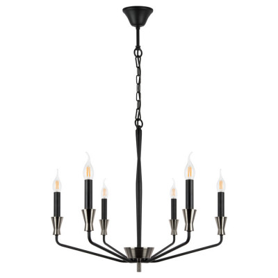 Lightstar 732167 (SD1735/6) Люстра RAGNO 6х40W E14 ЧЕРНЫЙ/НИКЕЛЬ (в комплекте)