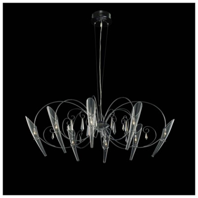 Lightstar 755084 (MD62613-8А) Люстра подв. SCARABEO  8х35W G4 12V ХРОМ хрусталь + стекло (в комплекте)