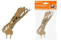 Шнур с выключателем и плоской вилкой ШУ01В ШВВП 2х0,75мм2 2м. бронза TDM Electric, SQ1305-0003 Шнур с выключателем и плоской вилкой ШУ01В ШВВП 2х0,75мм2 2м. бронза TDM Electric, SQ1305-0003