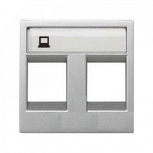 N2218.2 PL - Накладка для 2-х суппортов/разъёмов типа 2017... и/или 2018..., 2-модульная, серия Zenit, цвет серебристый - 2CLA221820N1301