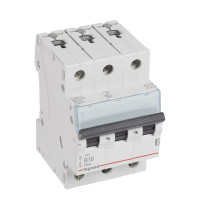 Legrand Автоматический выключатель TX? 6000 - 10 кА - тип характеристики B - 3П - 400 В~ - 16 А - 3 модуля, 403888