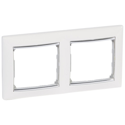 Legrand Рамка 2 поста - Legrand Valena - белый/серебряный штрих, 770492