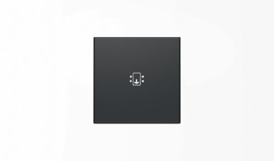 8514 NS - Накладка для механизма карточного выключателя с линзой подсветки и маркировкой, серия SKY, цвет чёрный барх. - 2CLA851400A1501