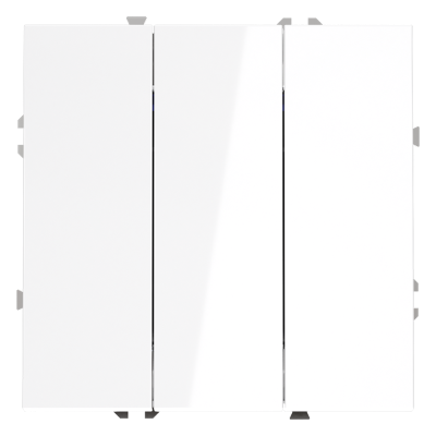 Выключатель встраиваемый VOLTUM S70 трехклавишный 10А, (белый глянцевый), VLS030101