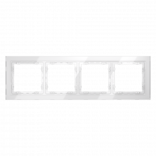 Рамка стеклянная VOLTUM S70 на 4 поста, (белый, стекло), VLS110401