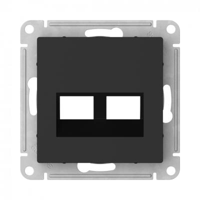 ATN001090 - ATLASDESIGN НАКЛАДКА двойная для информационных функций типа Keystone, КАРБОН, Systeme Electric